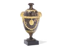 A James Neale and Co. Gilt Decorated Agateware Urn