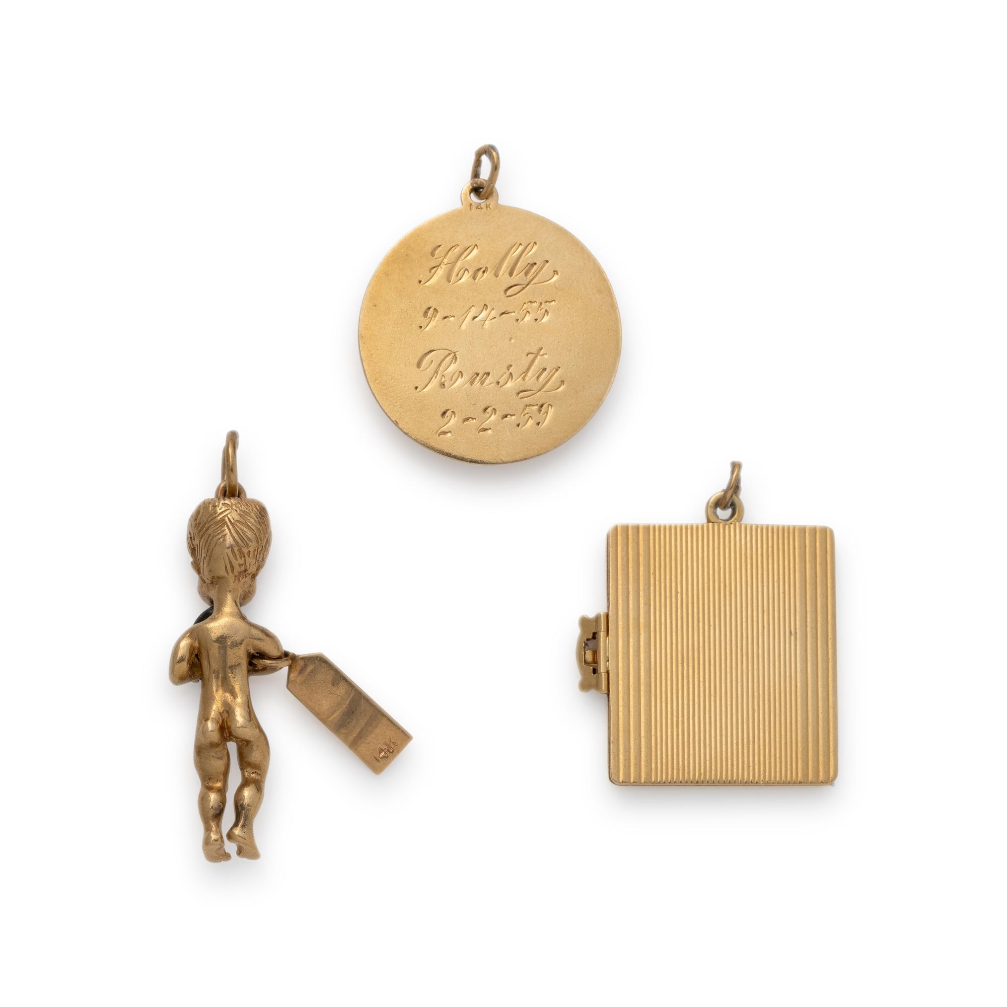 COLLECTION OF YELLOW GOLD CHARMS