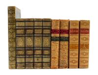 (BINDINGS) A group of 9 leather bound books.