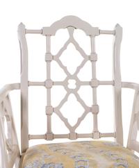 A Chinese Chippendale Style White-Painted Dining Suite