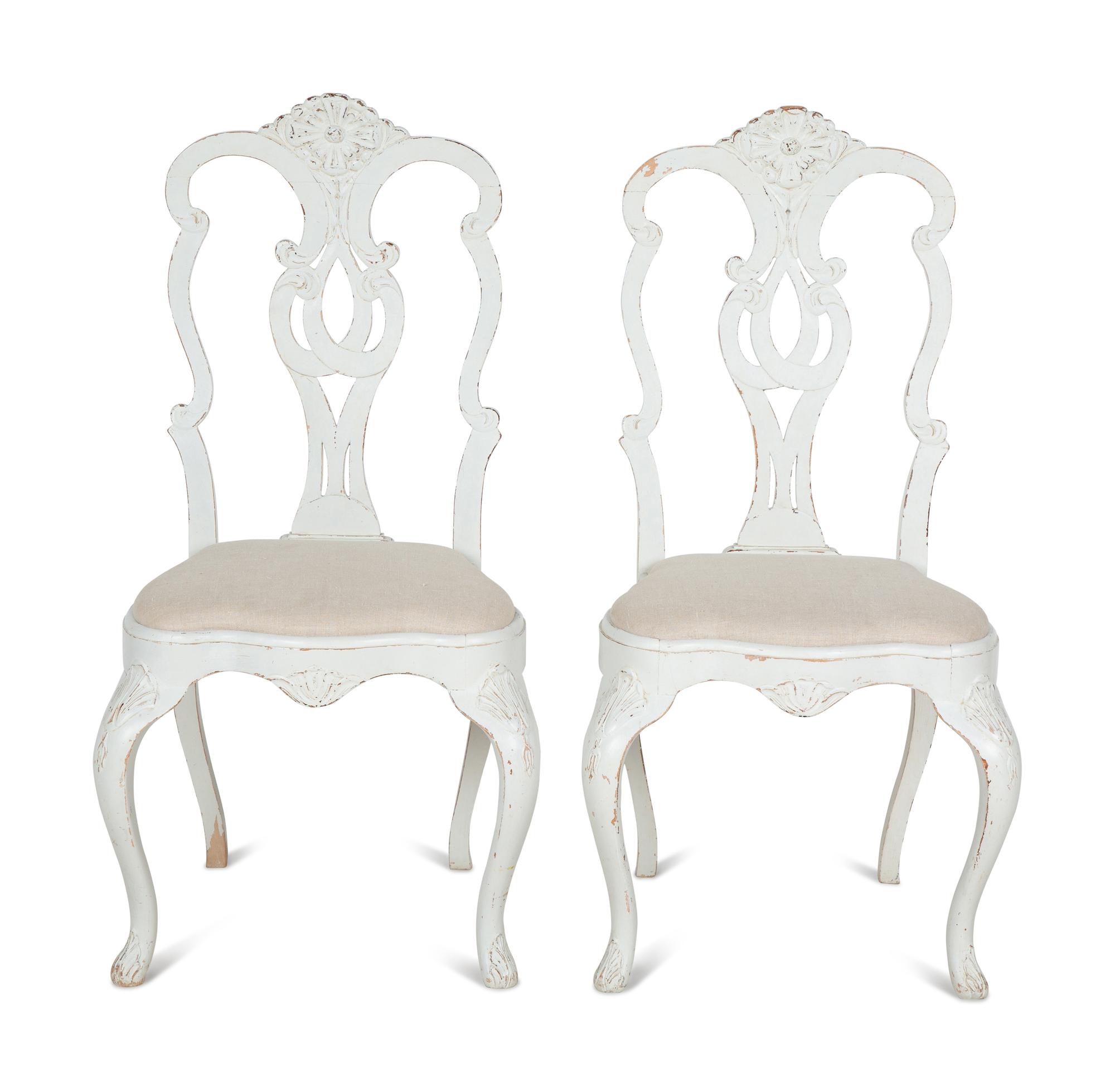 A Set of Eight Italian Painted Dining Chairs — EARLY 20TH CENTURY