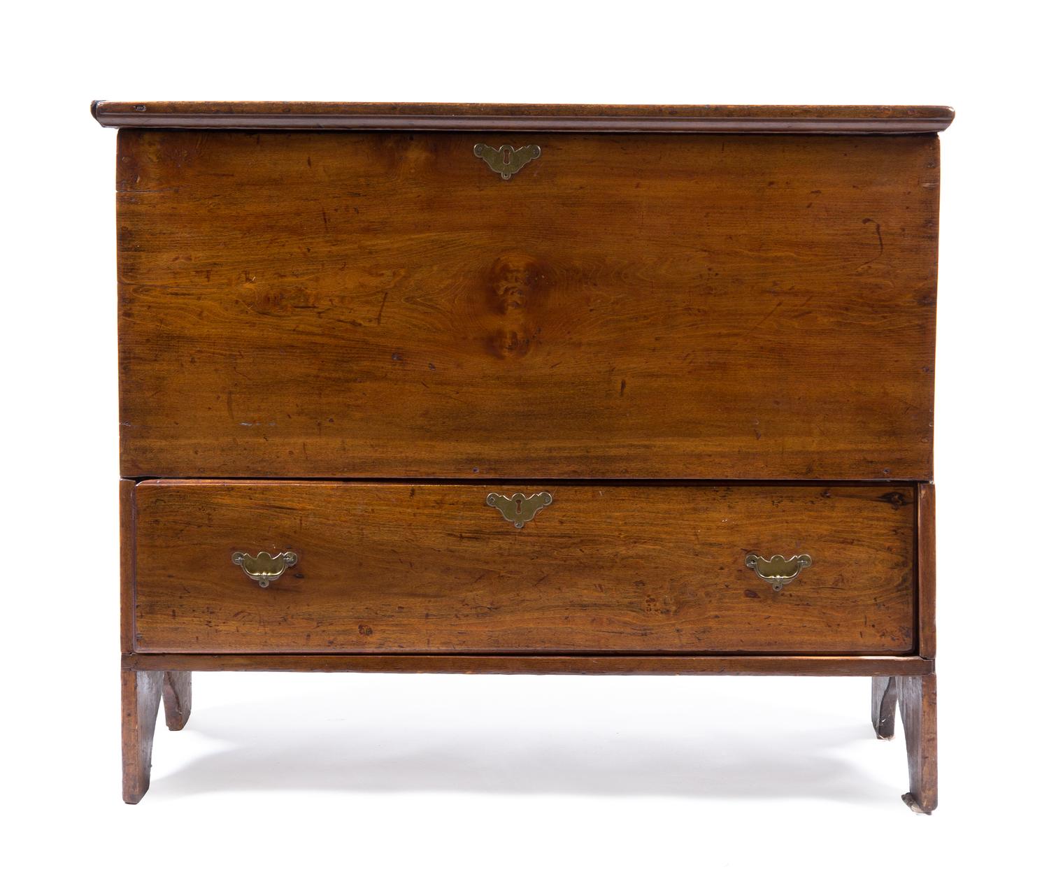 An American Mahogany Mule Chest Height 32 1/2 x width 38 1/4 x depth 17 3/4 inches.