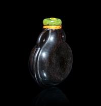 A Chinese Black Lacquered Wood Snuff Bottle