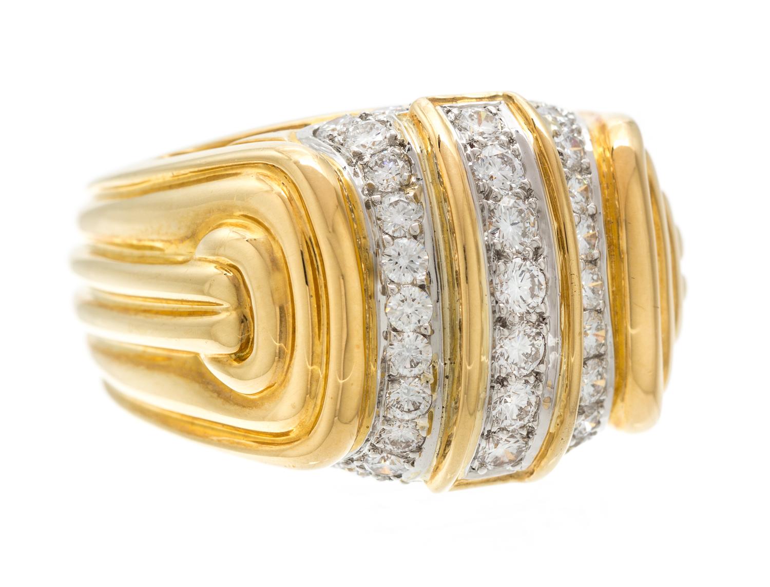 An 18 Karat Yellow Gold, Platinum and Diamond Ring, Chaavae, 12.30 dwts.