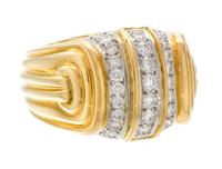 An 18 Karat Yellow Gold, Platinum and Diamond Ring, Chaavae, 12.30 dwts.