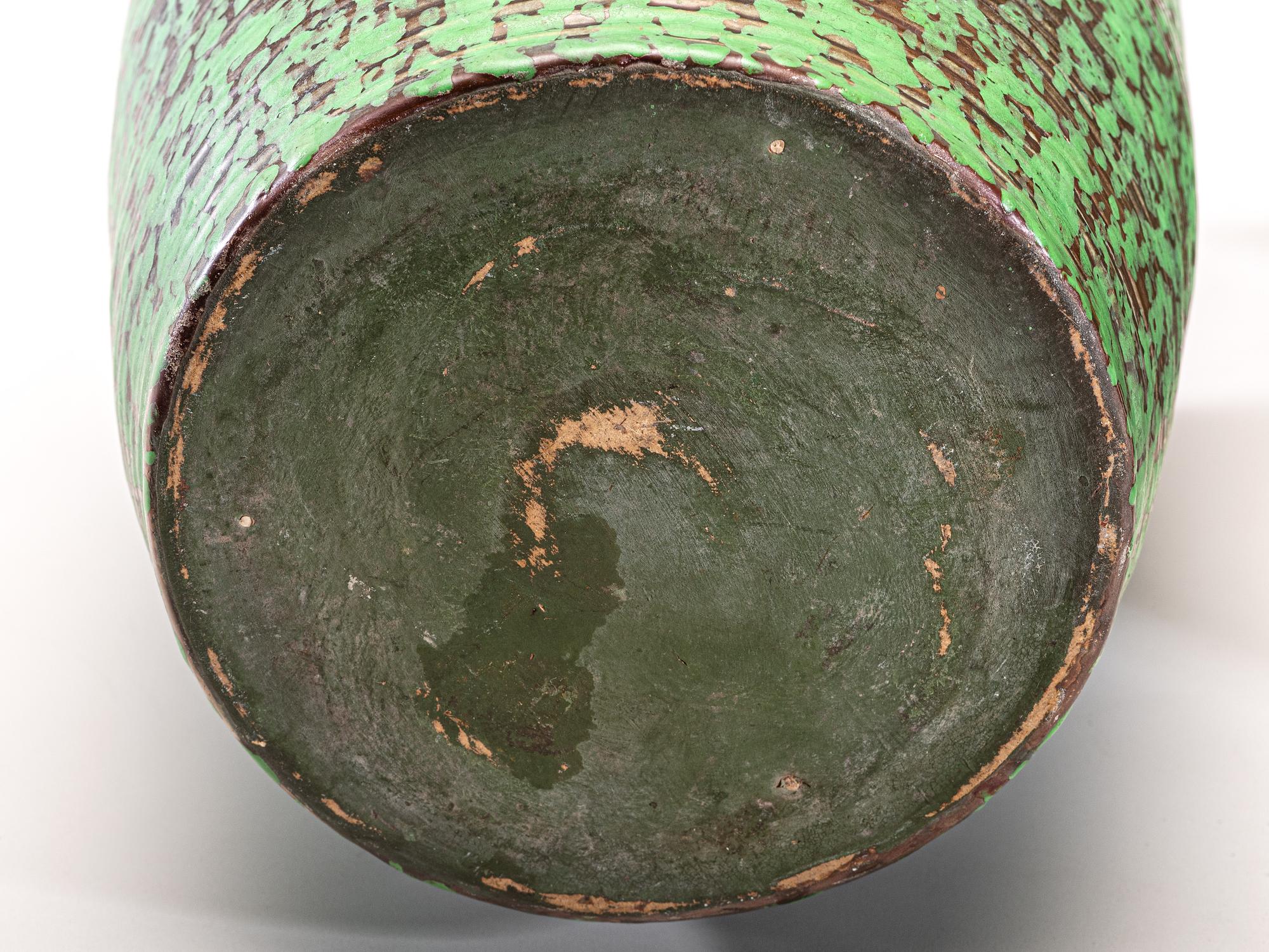 Three Coppertone Two-Handled Vases