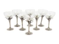 A Collection of Castor Cooper Pewter Stemware