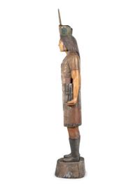 A Carved and Painted Wood Tobacco Trade Figure of a Native American