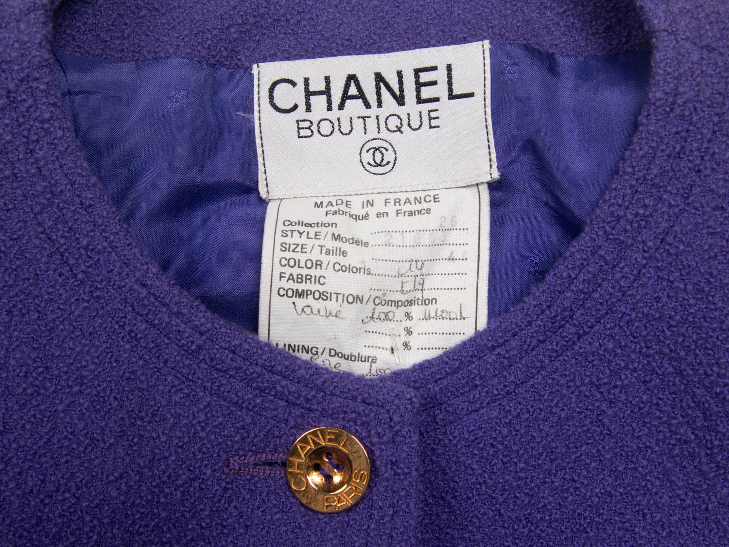 Chanel Violet Tweed Jacket, 1991
