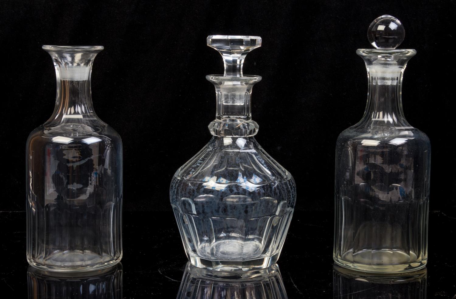 A Collection of Glass Table Articles Height of first pair 8 3/8 inches. — 20TH CENTURY