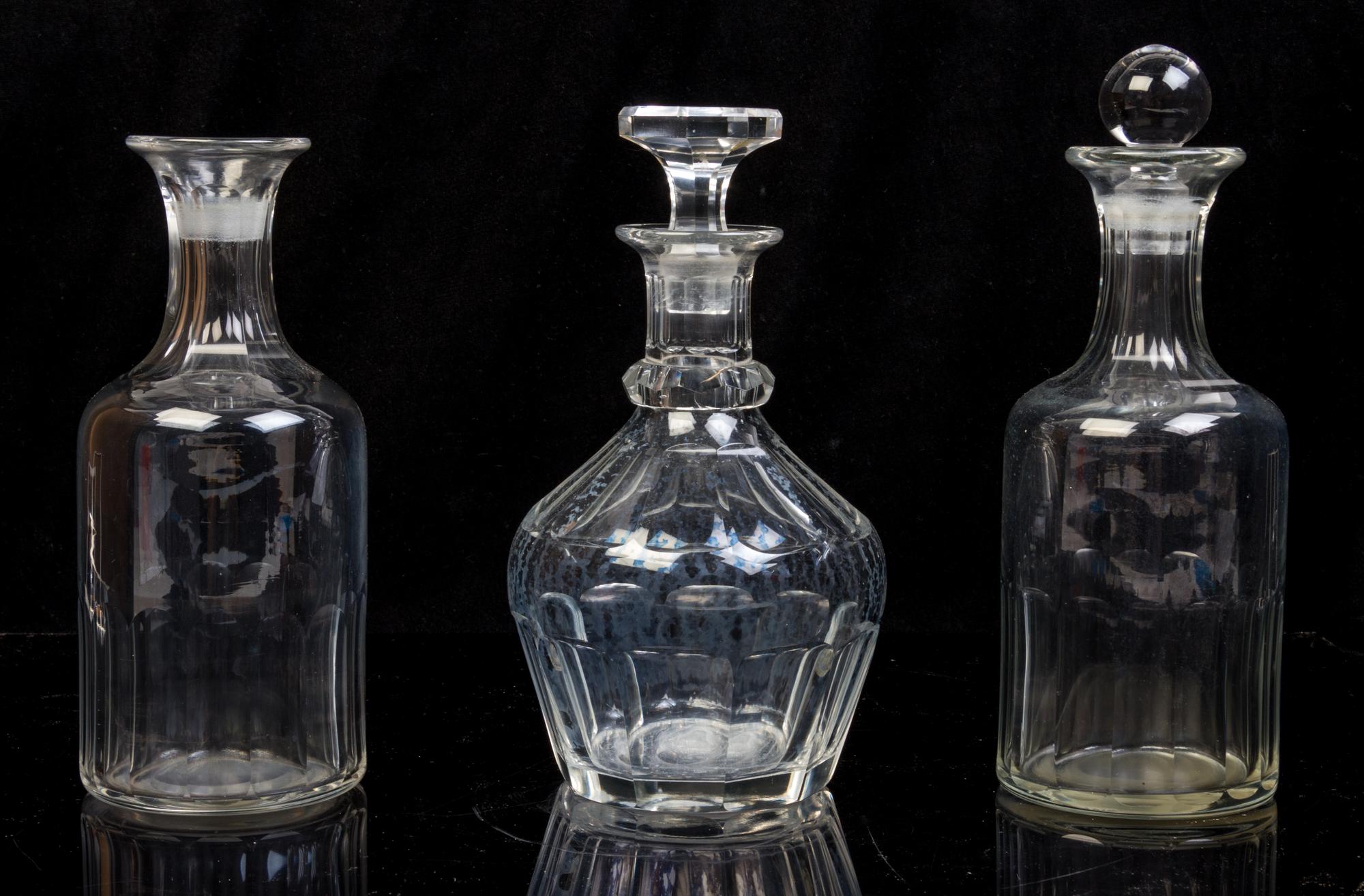 A Collection of Glass Table Articles Height of first pair 8 3/8 inches. — 20TH CENTURY