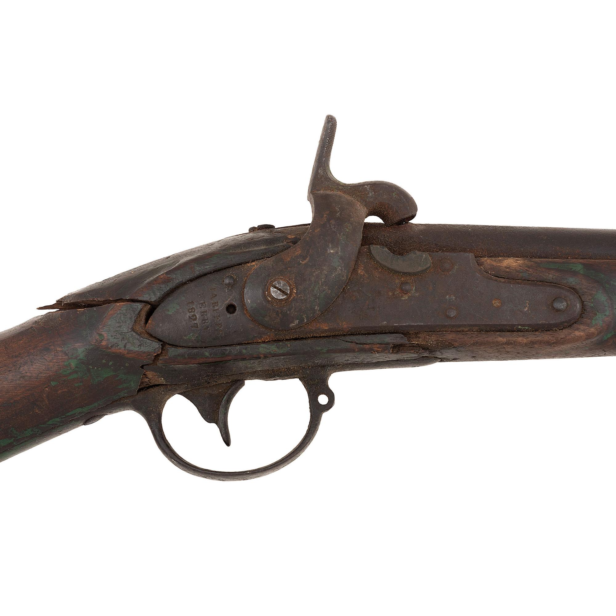 Native Used and Period Shortened US Model 1822 (1816 Type II) Musket by Harpers Ferry