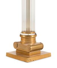 A Gilt-Metal and Glass Floor Lamp