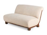 A Contemporary Upholstered Loveseat and Slipper Chair