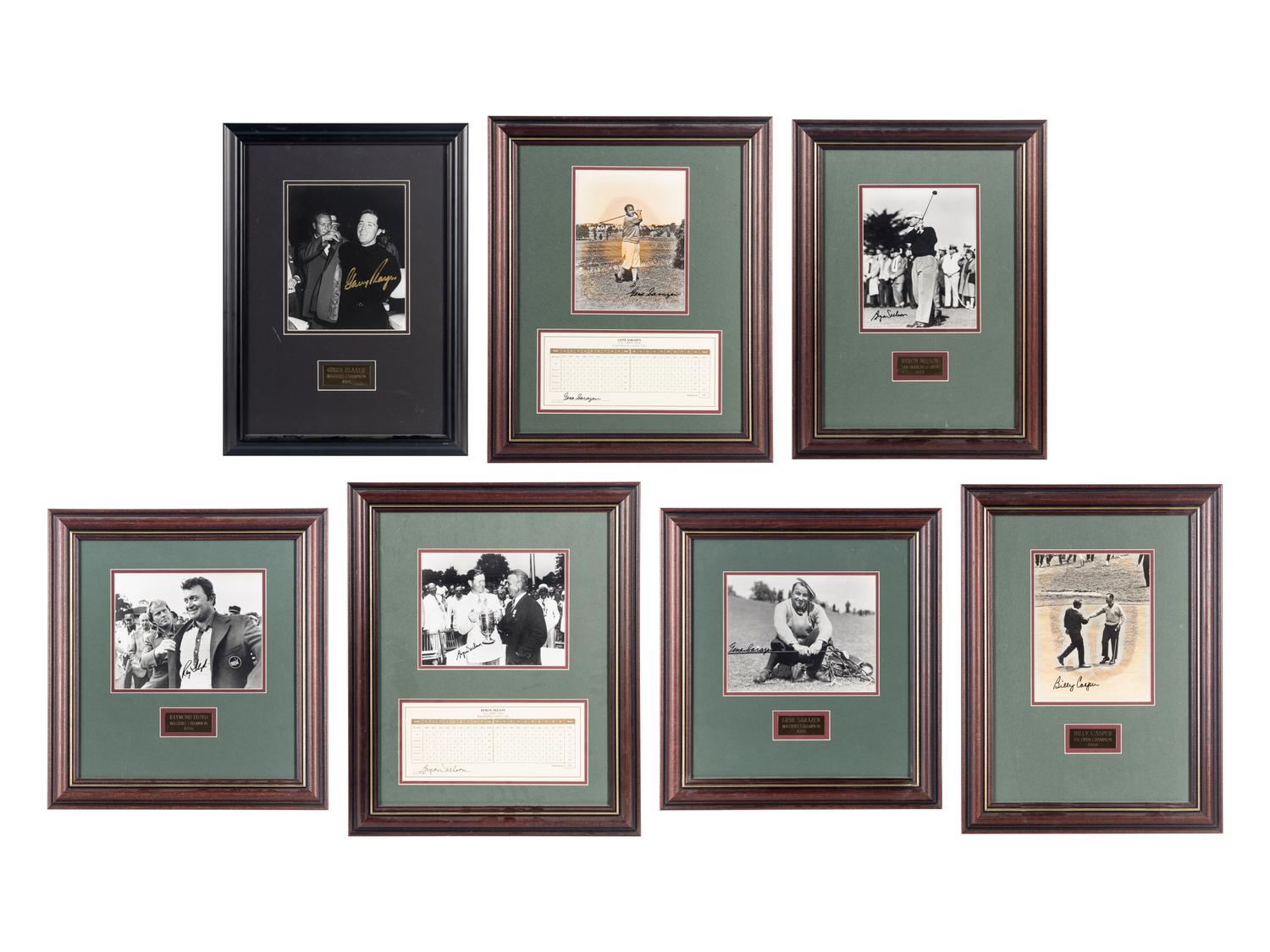 A Large Group of Masters Golf Champions Signed Autograph Displays,