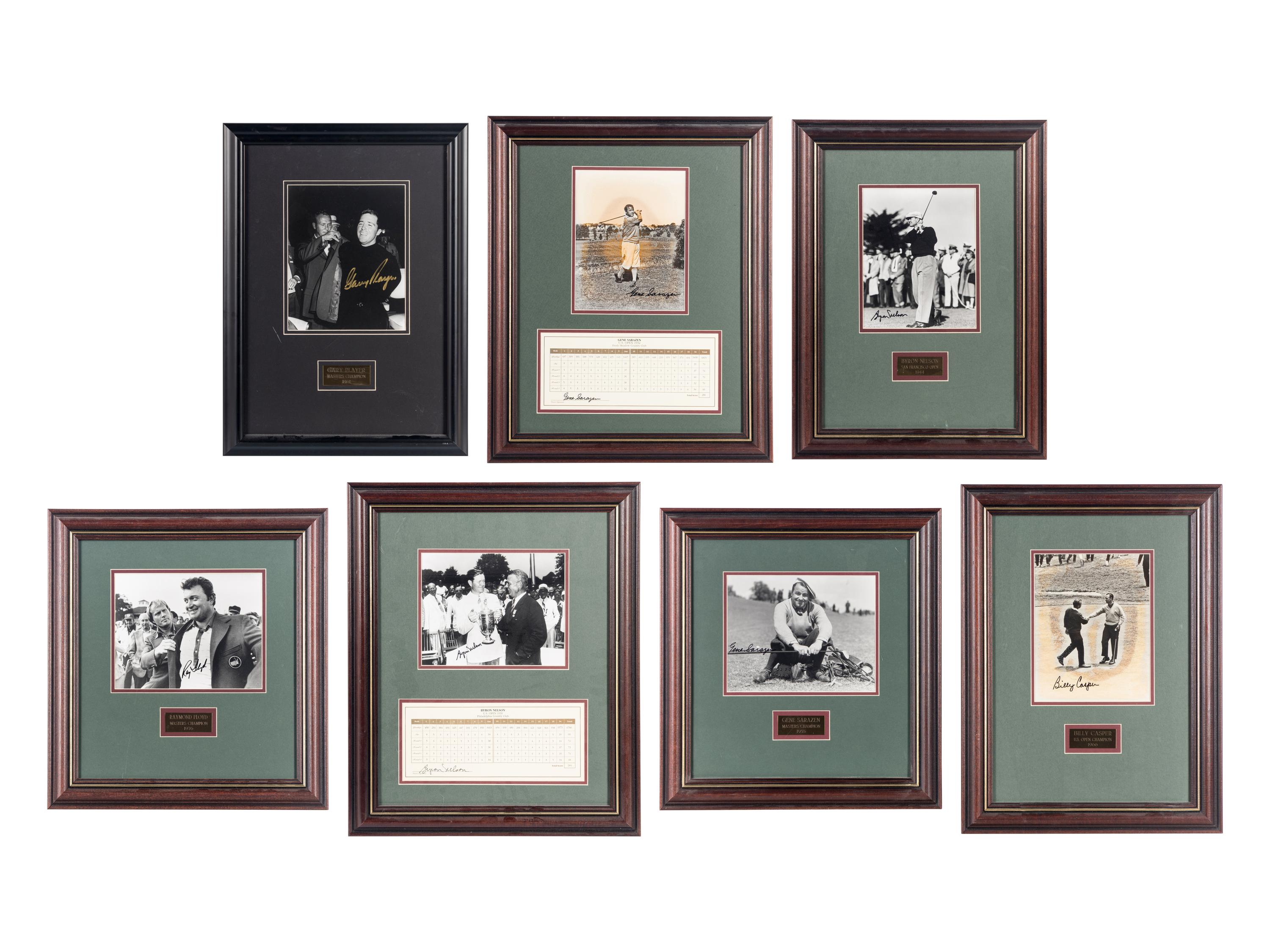 A Large Group of Masters Golf Champions Signed Autograph Displays,