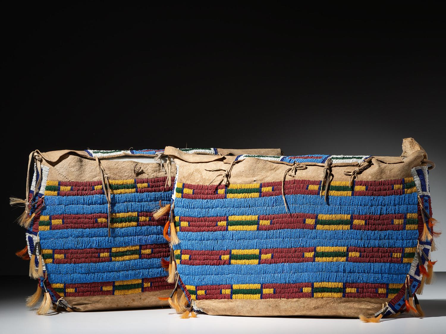 Cheyenne Beaded Hide Possible Bags, Matched Pair