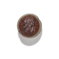 A Sasanian Banded Agate Seal with a Male Portrait Bust and Inscription