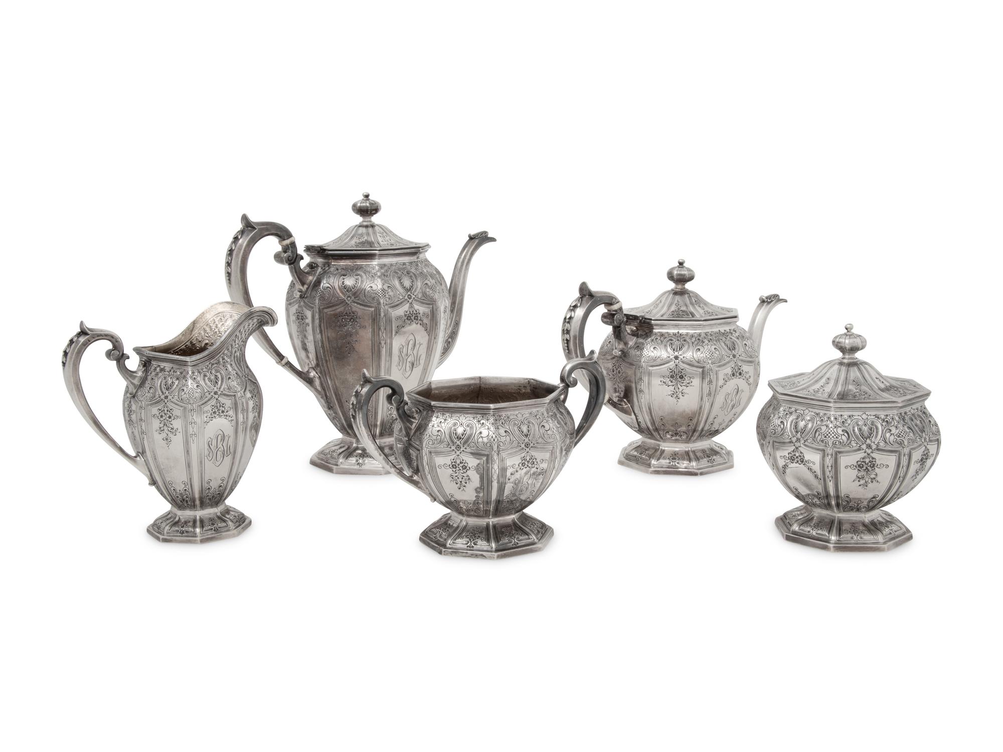 An American Silver Five-Piece Tea and Coffee Service