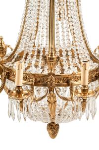 A French Neoclassical Style Gilt Bronze and Glass Ten-Light Chandelier