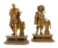 Two Continental Gilt Bronze Figures Height of taller 18 1/2 inches. — 20TH CENTURY