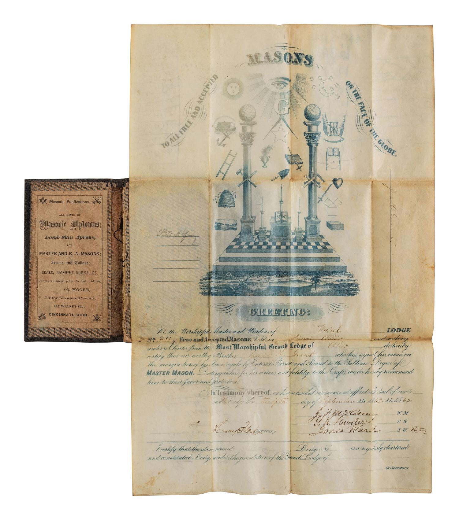 [CIVIL WAR]. War-date diaries, photography, and other ephemera associated with Sergeant Joseph H. Grant, Co. A, 110th Ohio Volunteer Infantry.
