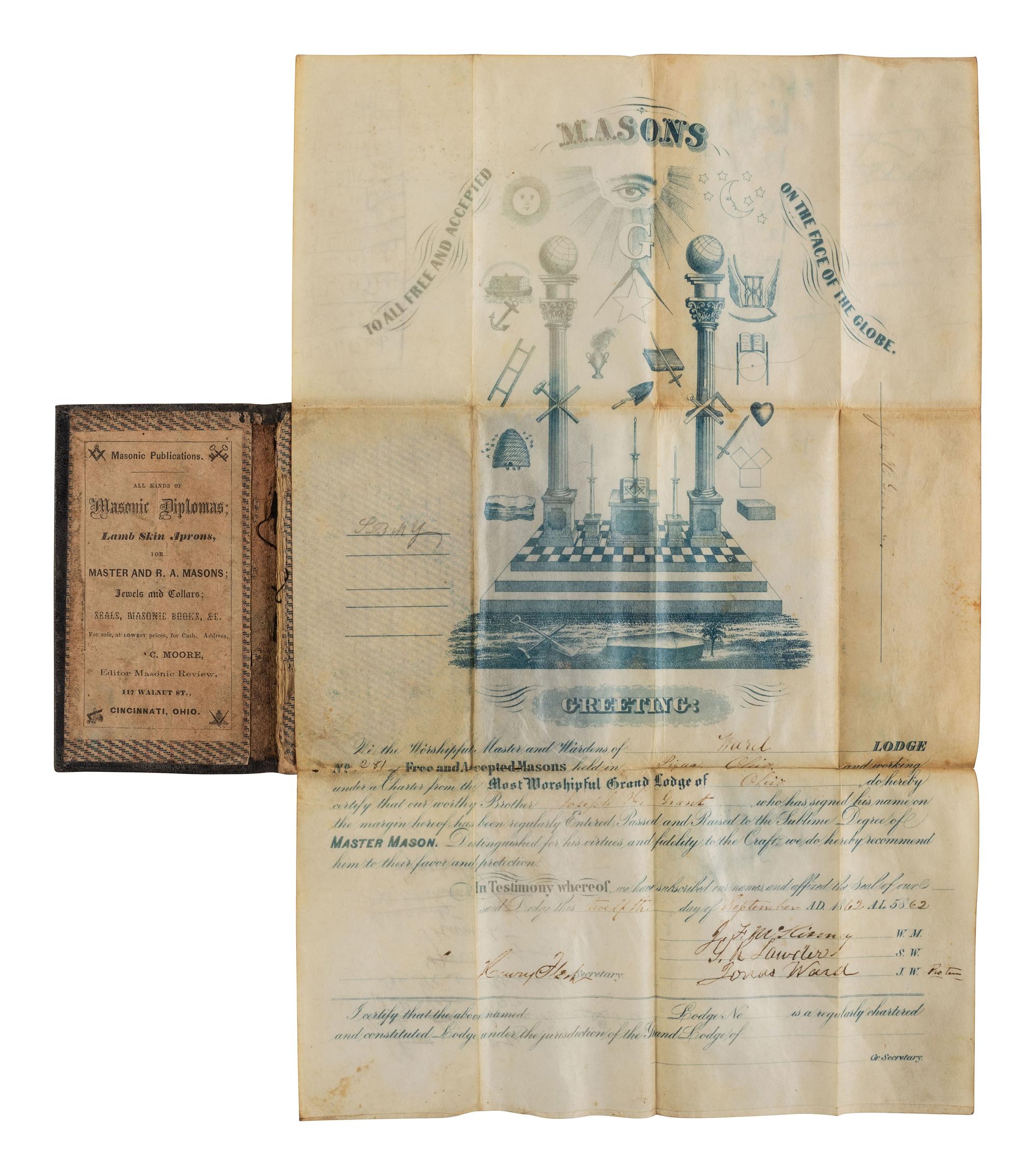 [CIVIL WAR]. War-date diaries, photography, and other ephemera associated with Sergeant Joseph H. Grant, Co. A, 110th Ohio Volunteer Infantry.