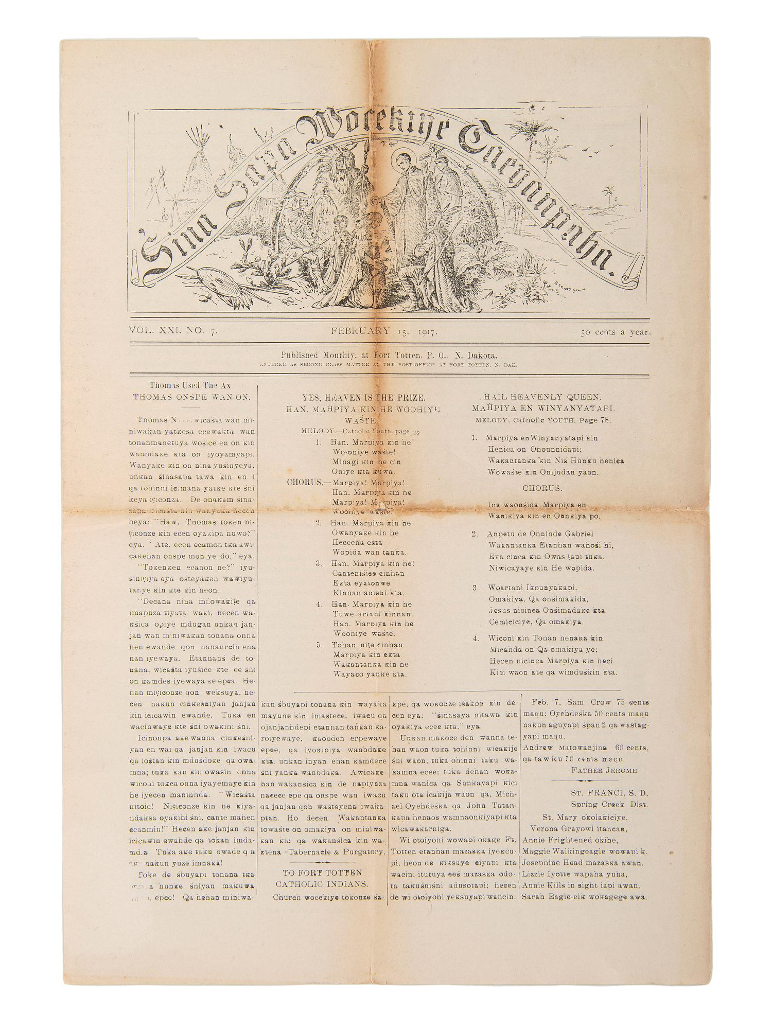 [PERIODICALS]. A group of 13 nineteenth-century newspapers and publications, including The Emancipator and the Catholic newspaper of the Yankton Sioux.