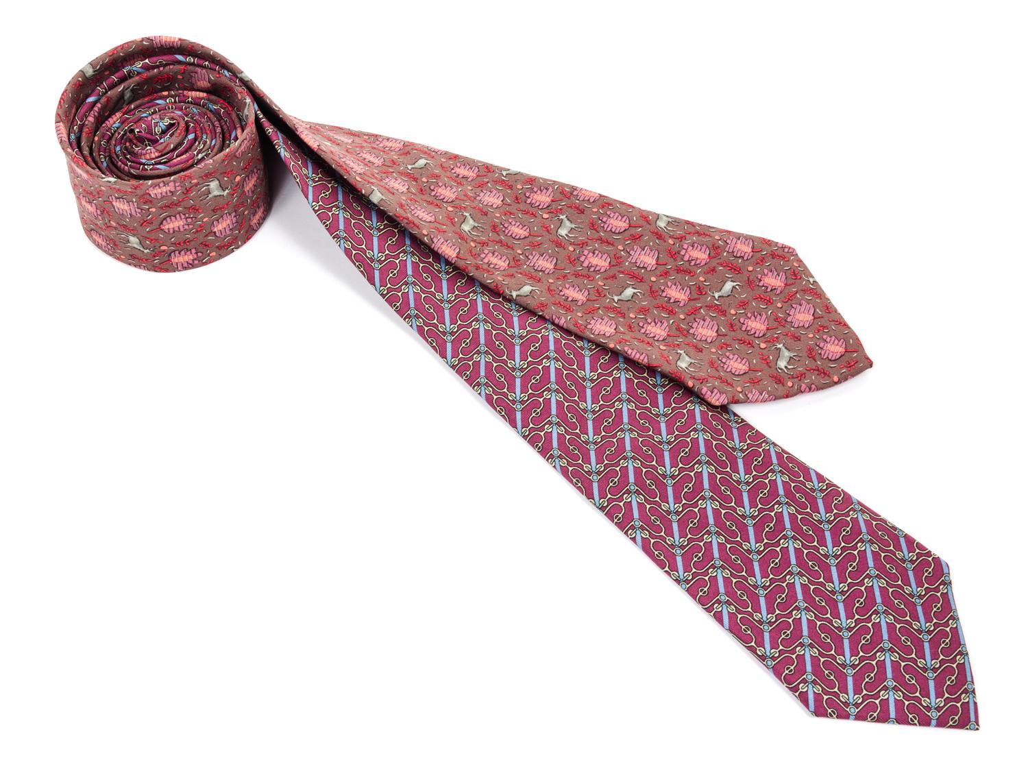 A Pair of Hermes Silk Ties,