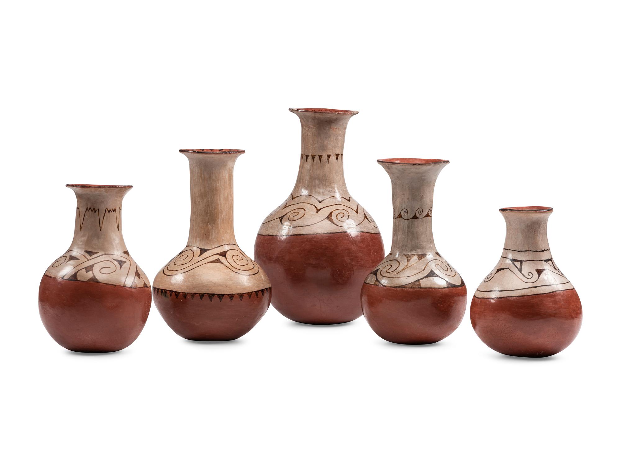 Pottery Vases, with Graduating Sizes
