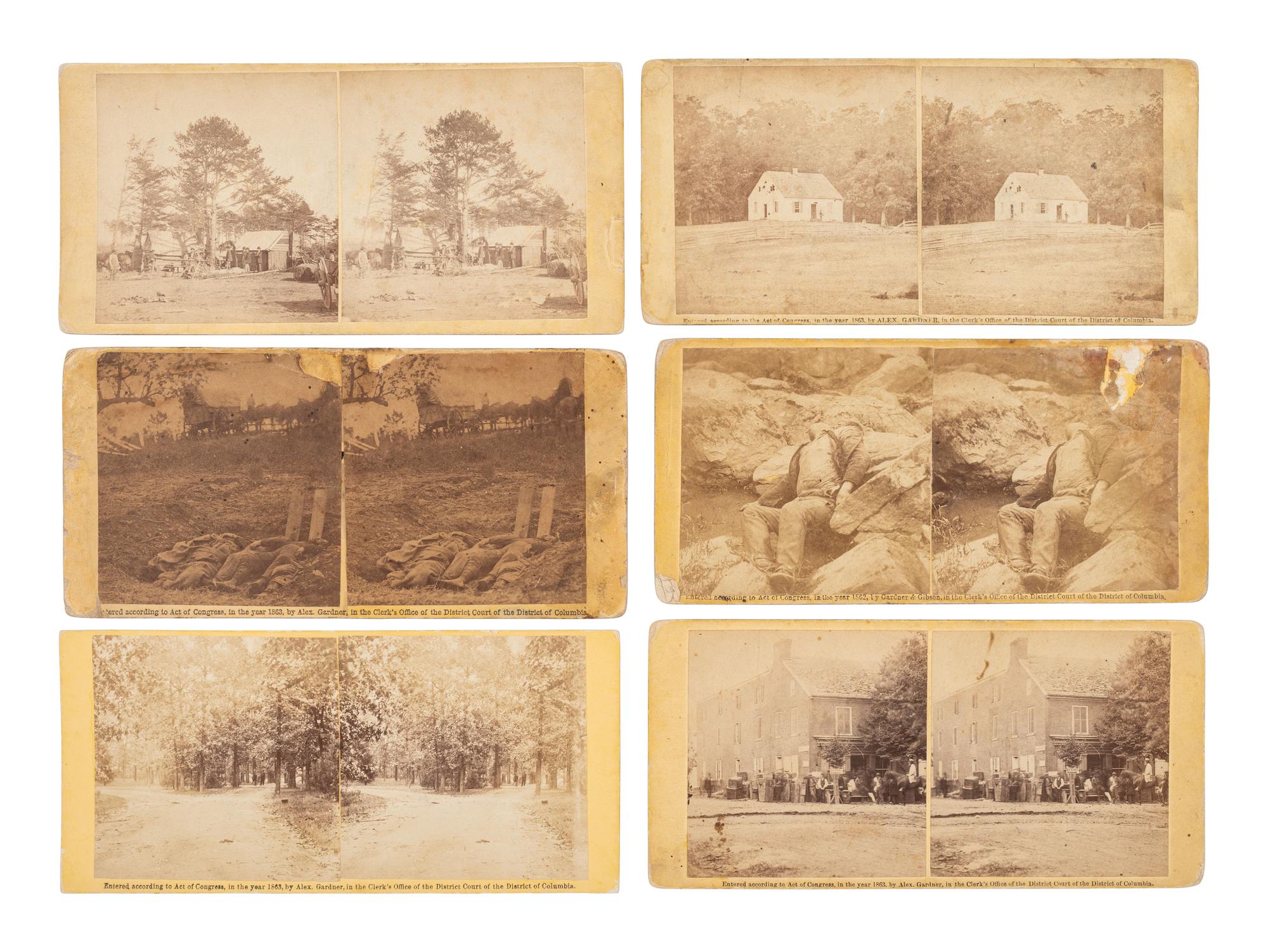 [CIVIL WAR]. 21 assorted Civil War stereoviews published by Alexander GARDNER. 1862-1865.