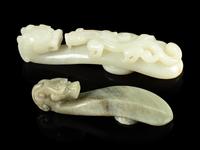 Two Jade 'Chilong' Belt Hooks