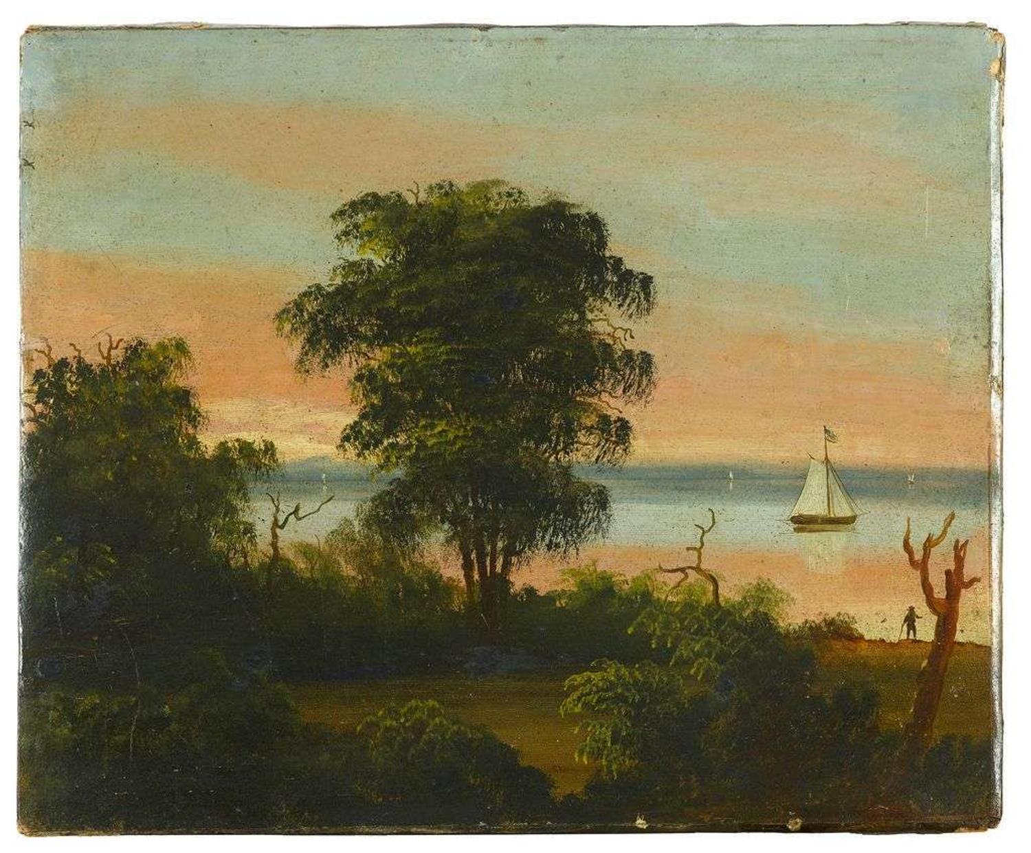 American School 19th century two views of maine: georgetown scenery and mouth of the kennebeck