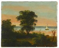 American School 19th century two views of maine: georgetown scenery and mouth of the kennebeck