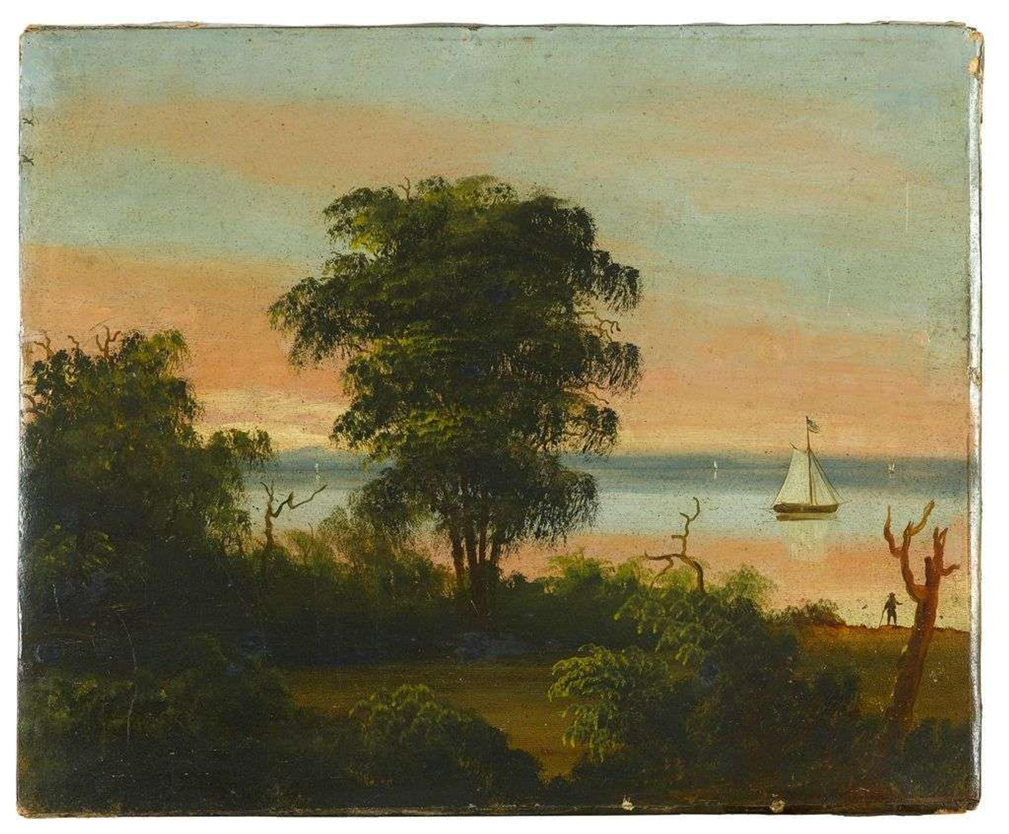 American School 19th century two views of maine: georgetown scenery and mouth of the kennebeck