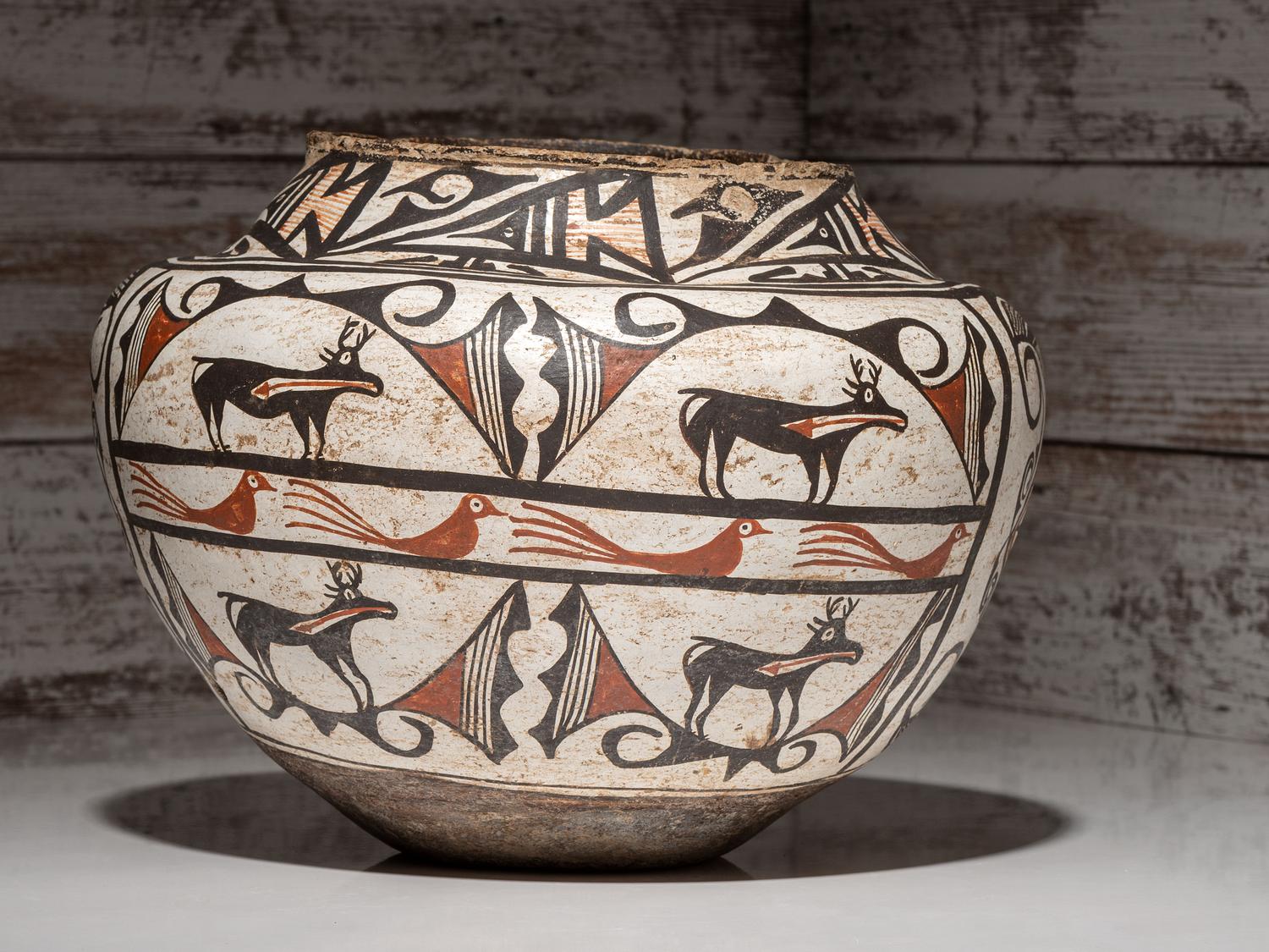 Zuni Polychrome Pottery Olla