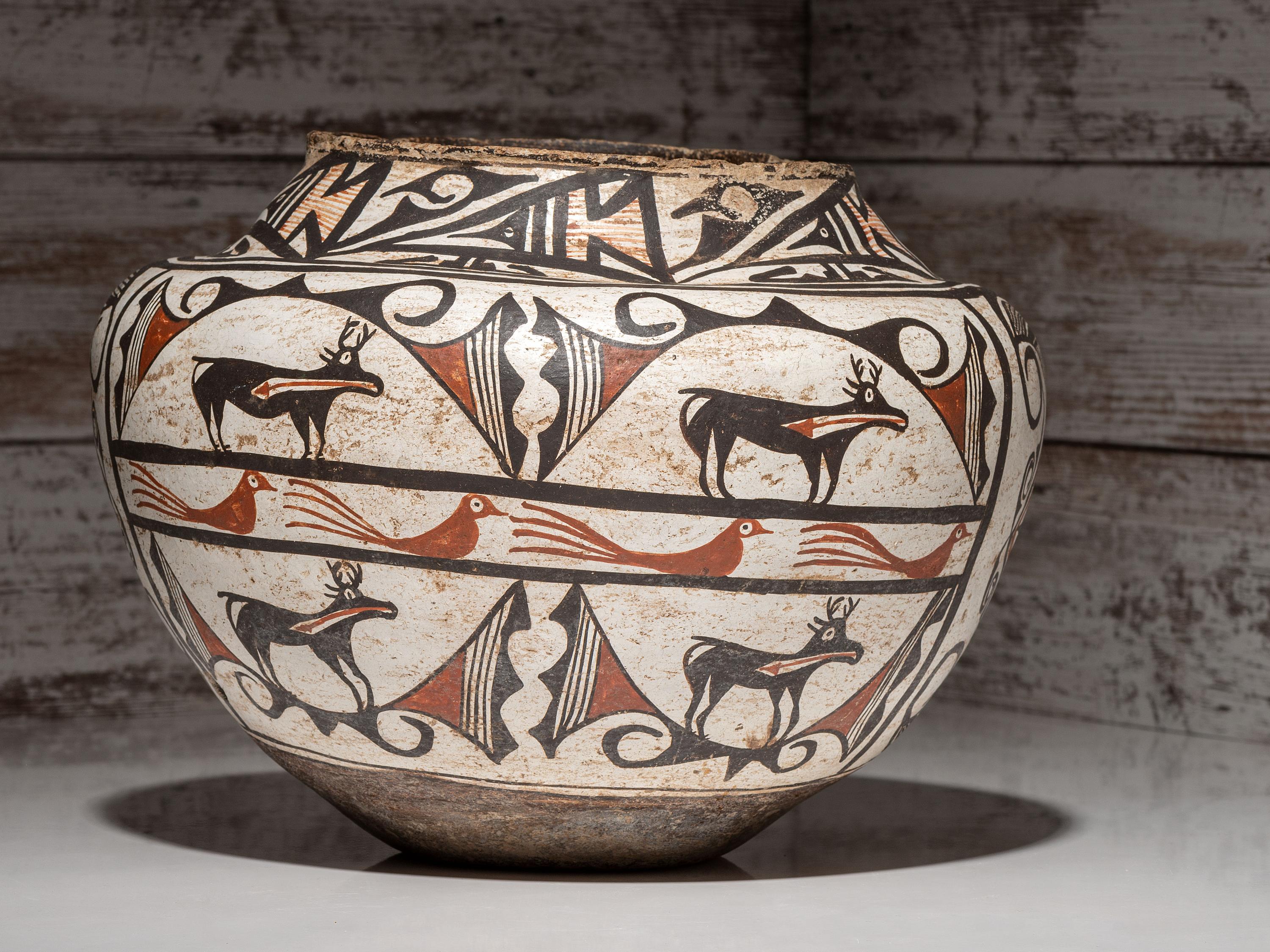 Zuni Polychrome Pottery Olla