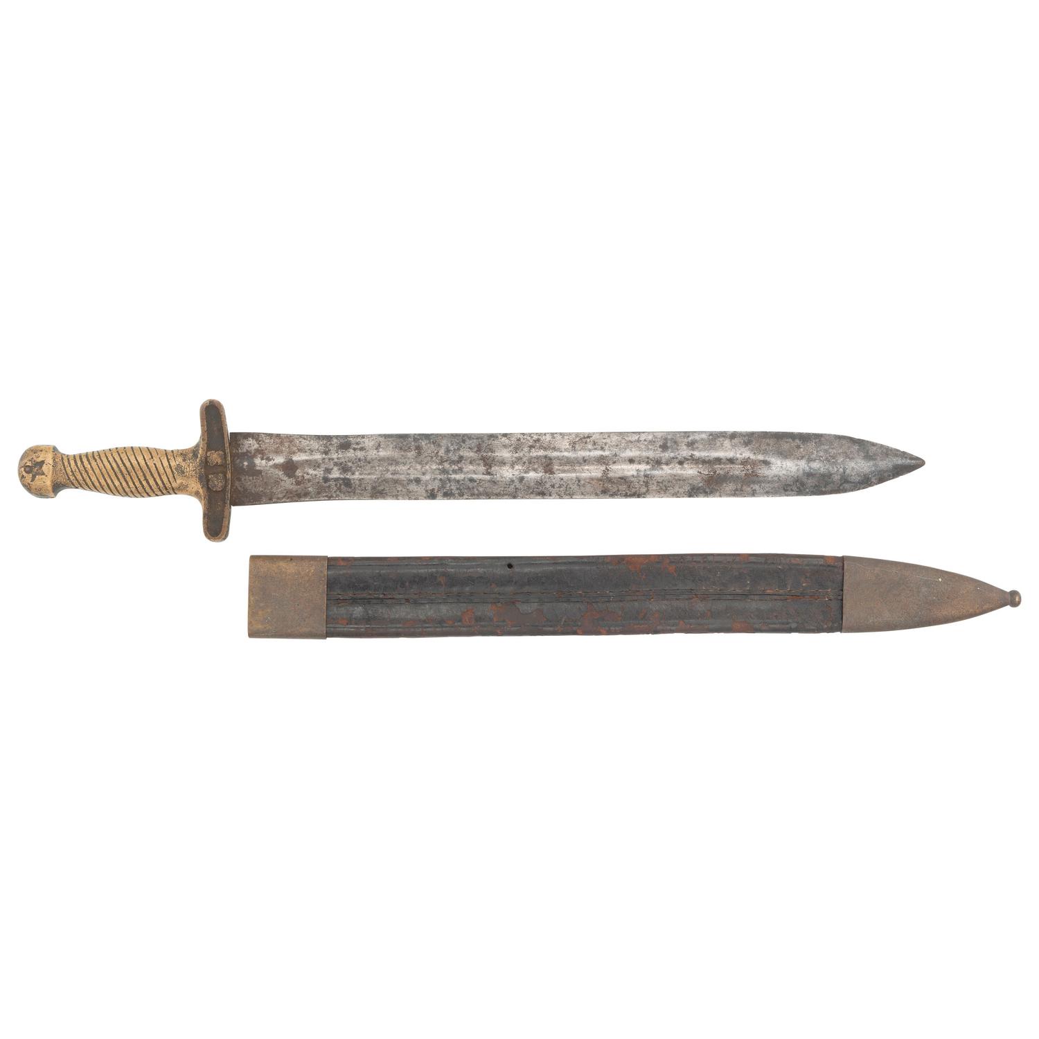 Confederate "CS and Star" Short Sword with Scabbard