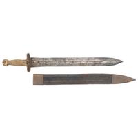 Confederate "CS and Star" Short Sword with Scabbard
