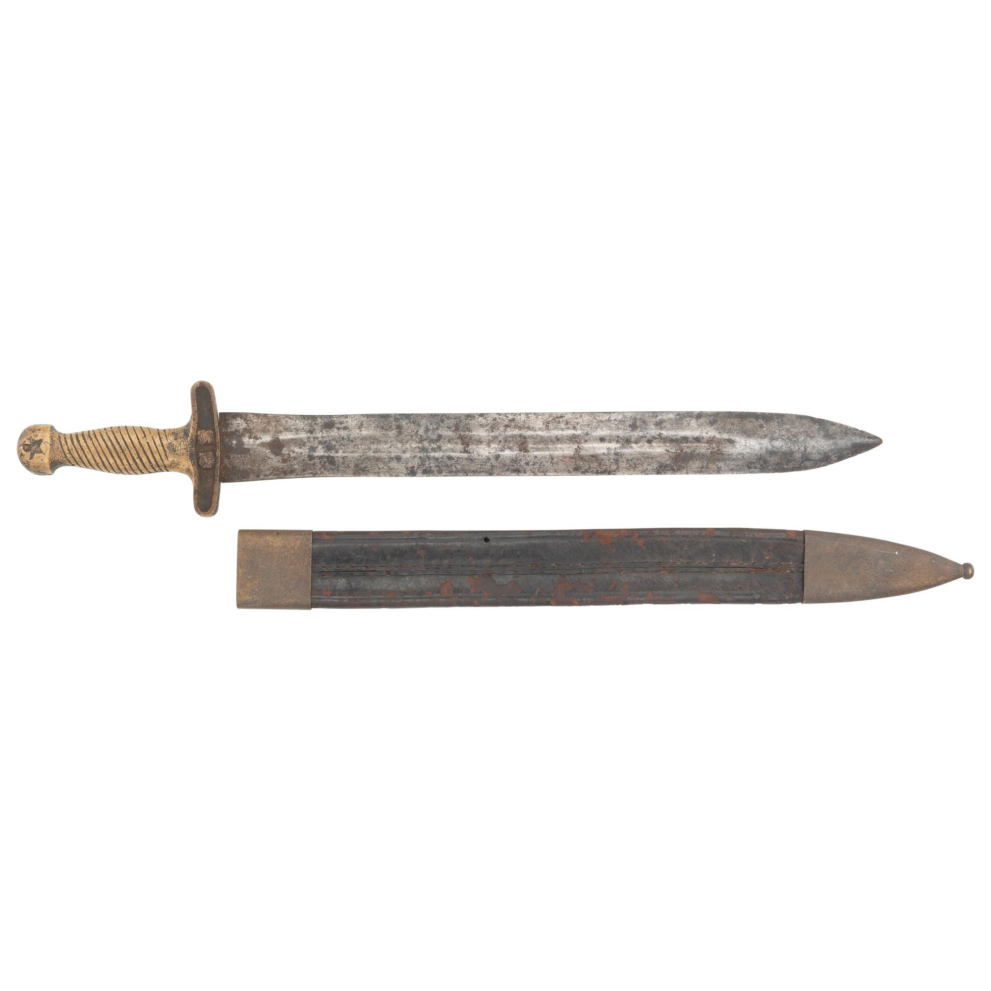 Confederate "CS and Star" Short Sword with Scabbard