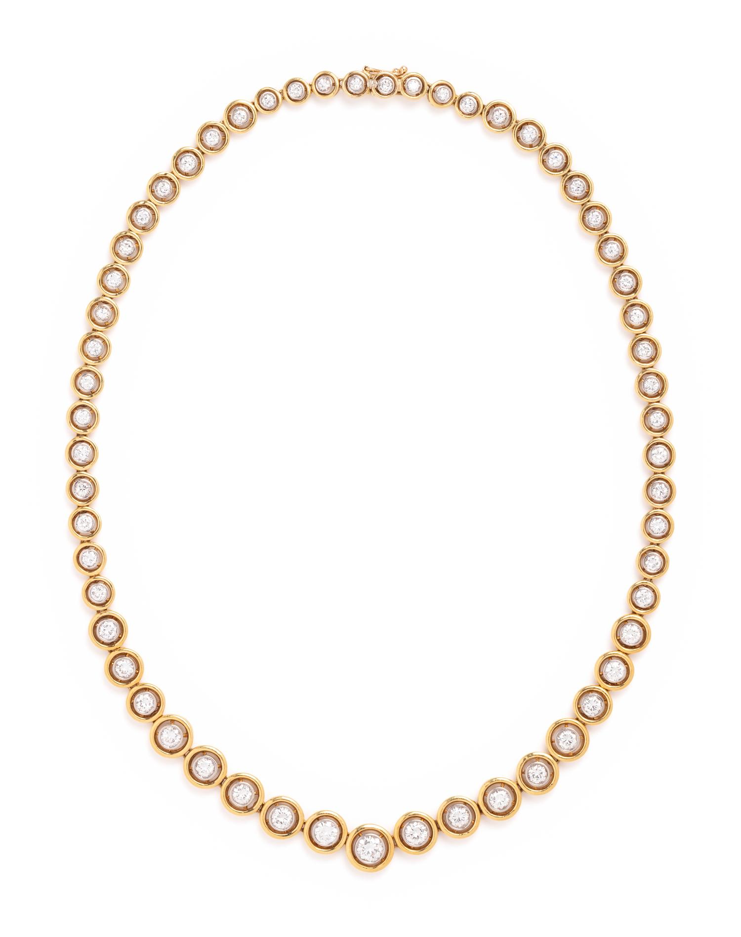 LA TRIOMPHE, BICOLOR GOLD AND DIAMOND RIVIÈRE NECKLACE