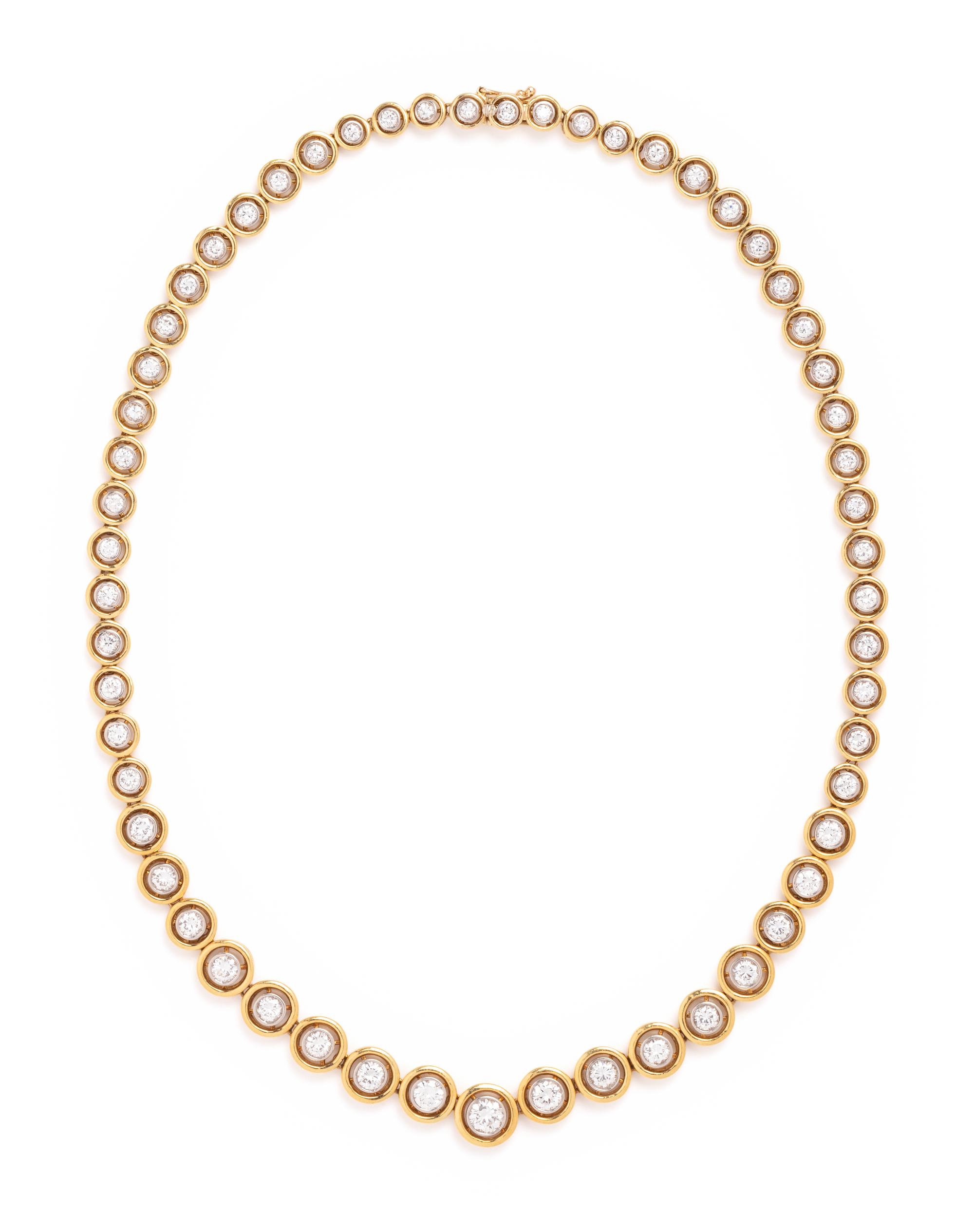 LA TRIOMPHE, BICOLOR GOLD AND DIAMOND RIVIÈRE NECKLACE