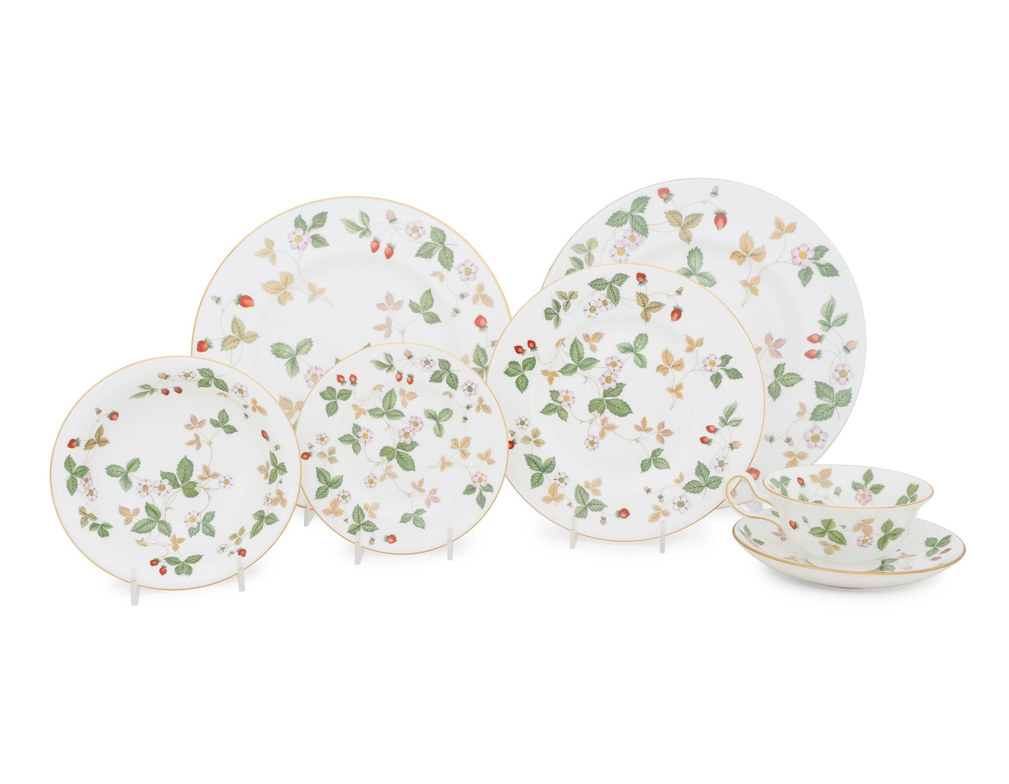 A Wedgwood Wild Strawberry Porcelain Dinner Service