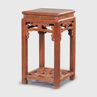 A Pair of Marble Inset Hardwood Armchairs and A Hardwood Side Table