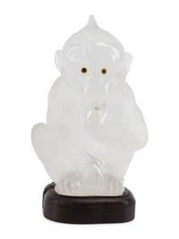 A Carved Rock Crystal Model of a Seated Monkey