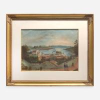 Attributed to Augustus Kollner (1813-1906) A View of Fairmount Water Works from Fairmount Summit