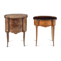 Two Louis XV/XVI Transitional Style Side Tables