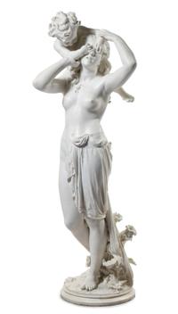 An Italian Marble Figural Group Height of figure 64 inches. — DONATO BARCAGLIA, 1875