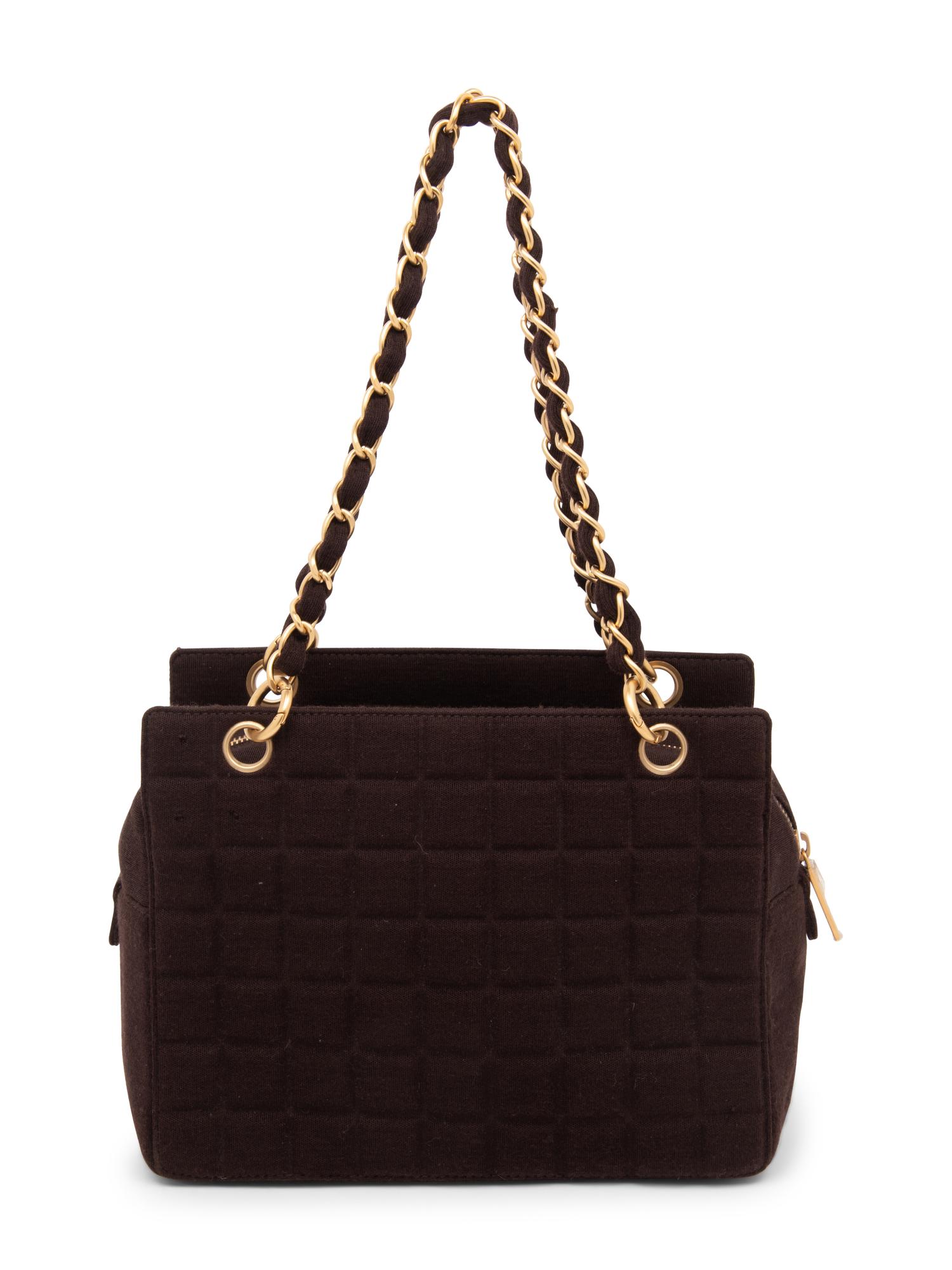 Chanel, Dark Brown Jersey Handbag