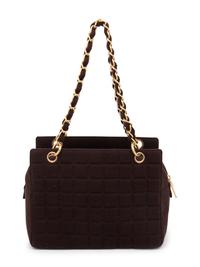 Chanel, Dark Brown Jersey Handbag